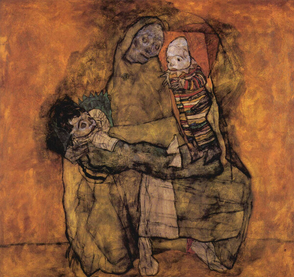 Mother with two children by Schiele